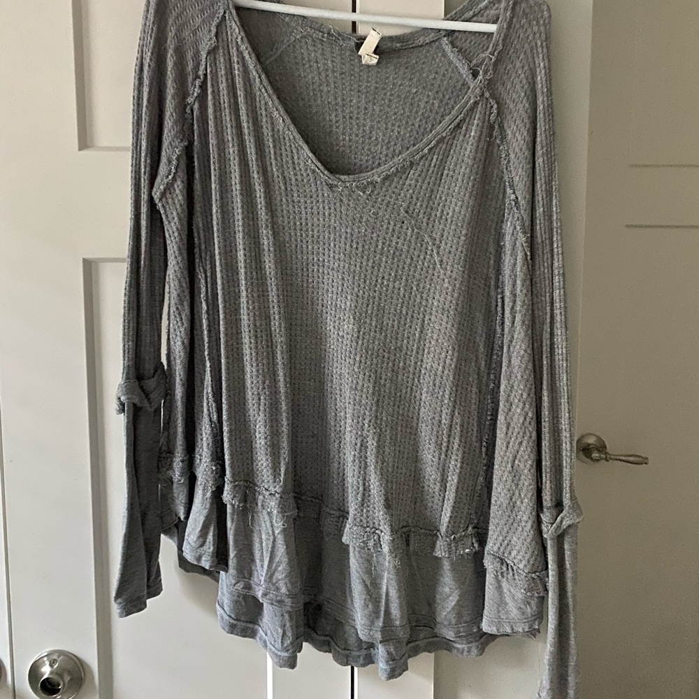 Free People Waffle Knit Top